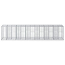 Gabion højbed 2 pcs Sølv 260 x 60 x 55 cm Galvaniseret stål