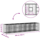 Gabion højbed 2 pcs Sølv 260 x 60 x 55 cm Galvaniseret stål