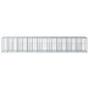 Gabion højbed 2 pcs Sølv 340 x 60 x 55 cm Galvaniseret stål
