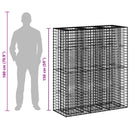 Gabion højbed 2 pcs Sølv 130 x 50 x 150 cm Galvaniseret stål