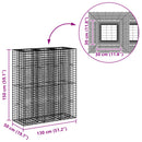 Gabion højbed 2 pcs Sølv 130 x 50 x 150 cm Galvaniseret stål