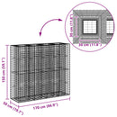 Gabion højbed 2 pcs Sølv 170 x 50 x 150 cm Galvaniseret stål