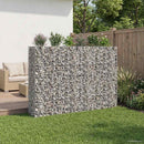 Gabion højbed 3 pcs Sølv 250 x 50 x 150 cm Galvaniseret stål
