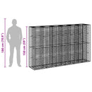 Gabion højbed 3 pcs Sølv 250 x 50 x 150 cm Galvaniseret stål