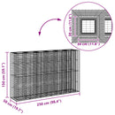 Gabion højbed 3 pcs Sølv 250 x 50 x 150 cm Galvaniseret stål