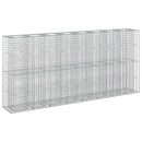 Gabion højbed 4 pcs Sølv 330 x 50 x 150 cm Galvaniseret stål