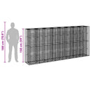 Gabion højbed 4 pcs Sølv 330 x 50 x 150 cm Galvaniseret stål