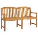 Håndskåret Rosenbænk 155 x 60 x 94 cm Massiv Teaktræ