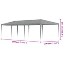 Party Tent Lysegrå 900 x 300 x 255 cm PE og stål