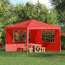Festasidevæg 2 pcs 300 x 195 cm Rød PE og stål