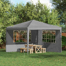 Festasidevæg 2 pcs 300 x 195 cm Lysegrå PE og stål