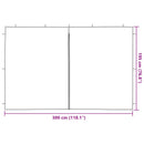 Festasidevæg 2 pcs Rød 300 x 195 cm PE og stål