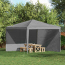Festasidevæg 2 pcs Lysegrå 400 x 195 cm PE og stål