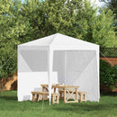Festasidevæg 2 pcs Hvid 200 x 195 cm PE og stål