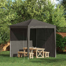 Festasidevæg 2 pcs Antracit 200 x 195 cm PE og stål