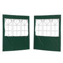 Festasidevæg 2 pcs 200 x 195 cm Grøn PE og stål
