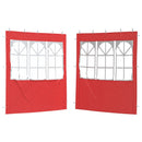 Festasidevæg 2 pcs 200 x 195 cm Rød PE og stål