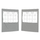 Festasidevæg 2 pcs 200 x 195 cm Lysegrå PE og stål