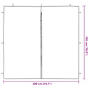 Festasidevæg 2 pcs Rød 200 x 195 cm PE og stål