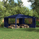 Festasidevæg 2 pcs 400 x 195 cm Blå PE og stål