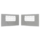 Festasidevæg 2 pcs 400 x 195 cm Lysegrå PE og stål