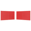 Festasidevæg 2 pcs Rød 400 x 195 cm PE og stål
