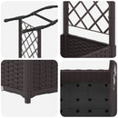 Hævet Bed med Trellis og Tag Brun 169 x 40 x 123 cm PP