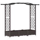 Hævet Bed med Trellis og Tag Brun 169 x 40 x 123 cm PP