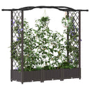 Hævet Bed med Trellis og Tag Brun 169 x 40 x 123 cm PP
