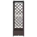 Hævet Bed med Trellis og Tag Brun 169 x 40 x 123 cm PP