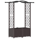 Hævet Bed med Trellis og Tag Brun 125 x 40 x 138 cm PP