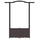 Hævet Bed med Trellis og Tag Brun 125 x 40 x 138 cm PP
