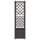 Hævet Bed med Trellis og Tag Brun 125 x 40 x 138 cm PP