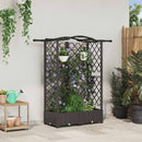Hævet Bed med Trellis og Tag Brun 124 x 40 x 126 cm PP