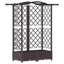 Hævet Bed med Trellis og Tag Brun 124 x 40 x 126 cm PP