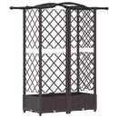 Hævet Bed med Trellis og Tag Brun 124 x 40 x 126 cm PP