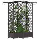 Hævet Bed med Trellis og Tag Brun 124 x 40 x 126 cm PP