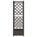 Hævet Bed med Trellis og Tag Brun 124 x 40 x 126 cm PP