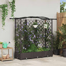 Hævet Bed med Trellis og Tag Brun 163 x 40 x 126 cm PP