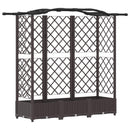Hævet Bed med Trellis og Tag Brun 163 x 40 x 126 cm PP