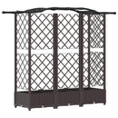 Hævet Bed med Trellis og Tag Brun 163 x 40 x 126 cm PP