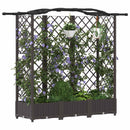 Hævet Bed med Trellis og Tag Brun 163 x 40 x 126 cm PP