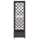 Hævet Bed med Trellis og Tag Brun 163 x 40 x 126 cm PP