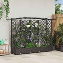 Hævet Bed med Trellis og Tag Brun 203,5 x 40 x 125 cm PP