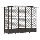 Hævet Bed med Trellis og Tag Brun 203,5 x 40 x 125 cm PP
