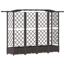 Hævet Bed med Trellis og Tag Brun 203,5 x 40 x 125 cm PP