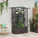 Hævet Bed med Trellis og Tag Brun 122 x 40 x 141 cm PP