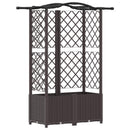 Hævet Bed med Trellis og Tag Brun 122 x 40 x 141 cm PP