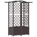 Hævet Bed med Trellis og Tag Brun 122 x 40 x 141 cm PP
