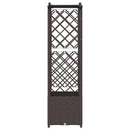 Hævet Bed med Trellis og Tag Brun 122 x 40 x 141 cm PP